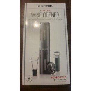 Chefman Electric Wine Opener 4 Piece Gift Set Factory Sealed NIB